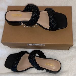 Black braided strap sandals